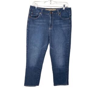 Nine West Vintage America Boho Denim Classic Rise Cropped Ankle Jeans Size 14 31